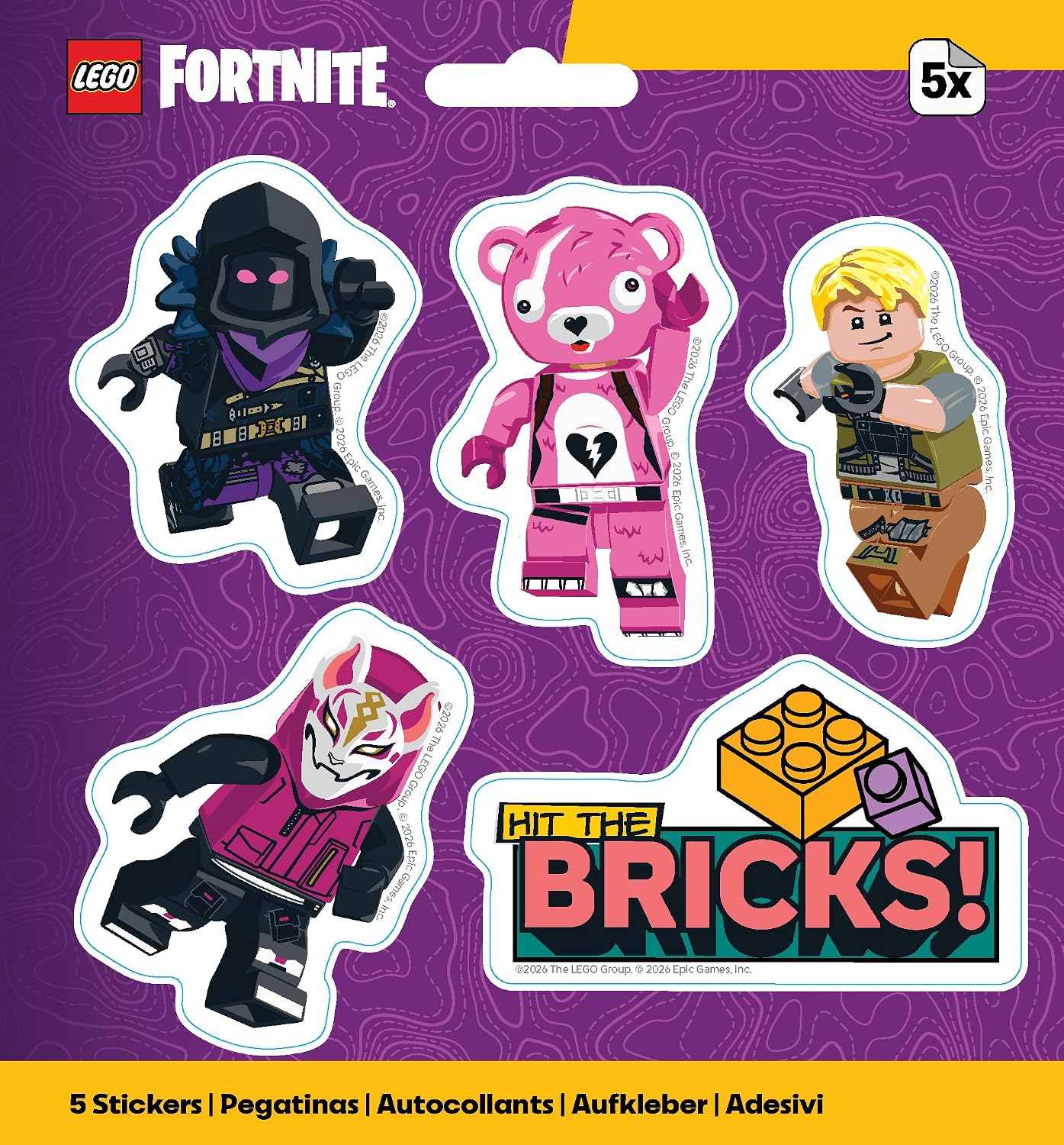 LEGO Fortnite Hit The Bricks sticker sheet