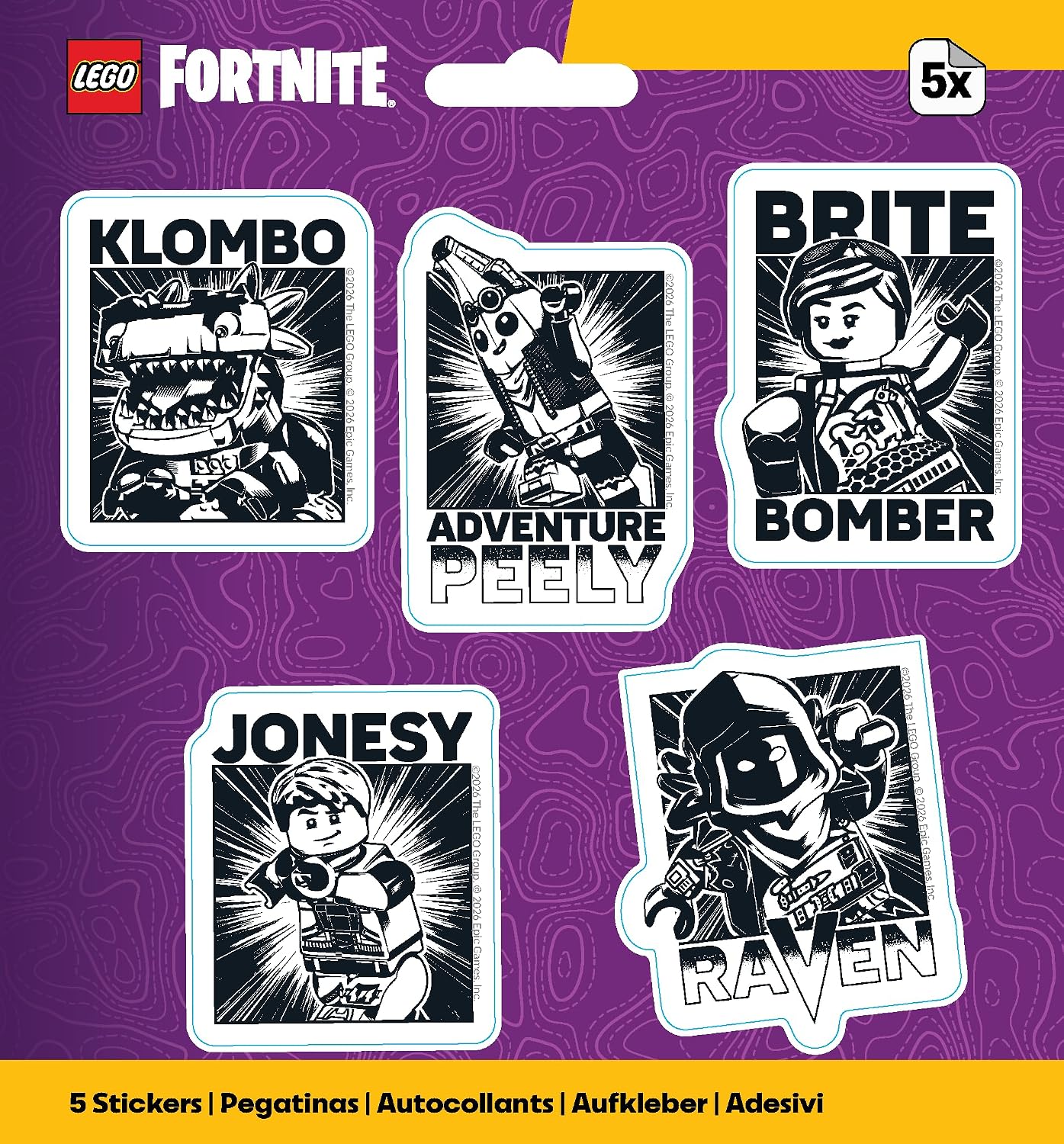 LEGO Fortnite Badges sticker sheet