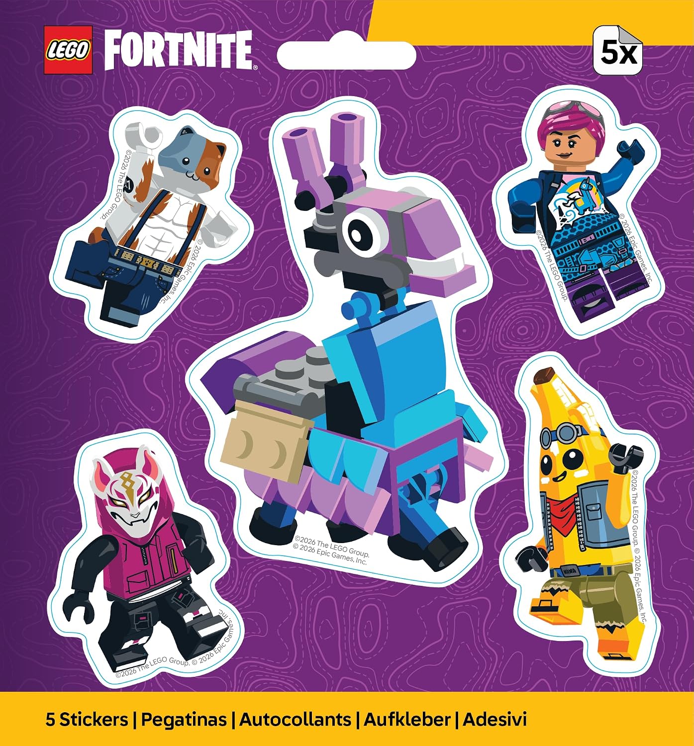 LEGO Fortnite Llama sticker sheet