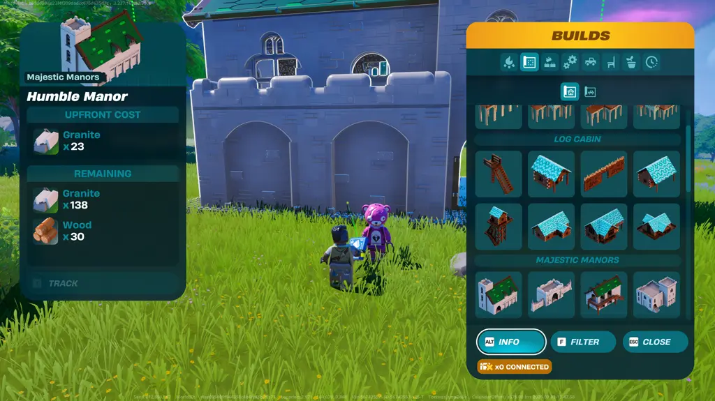 The Build menu after the Quick Building Update